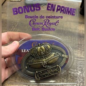 Vintage Crown Royale Brass Belt Buckle